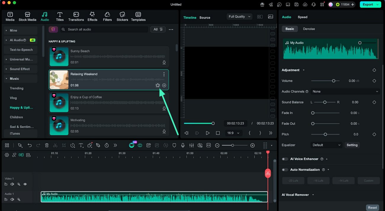 save audio clip to favorites
