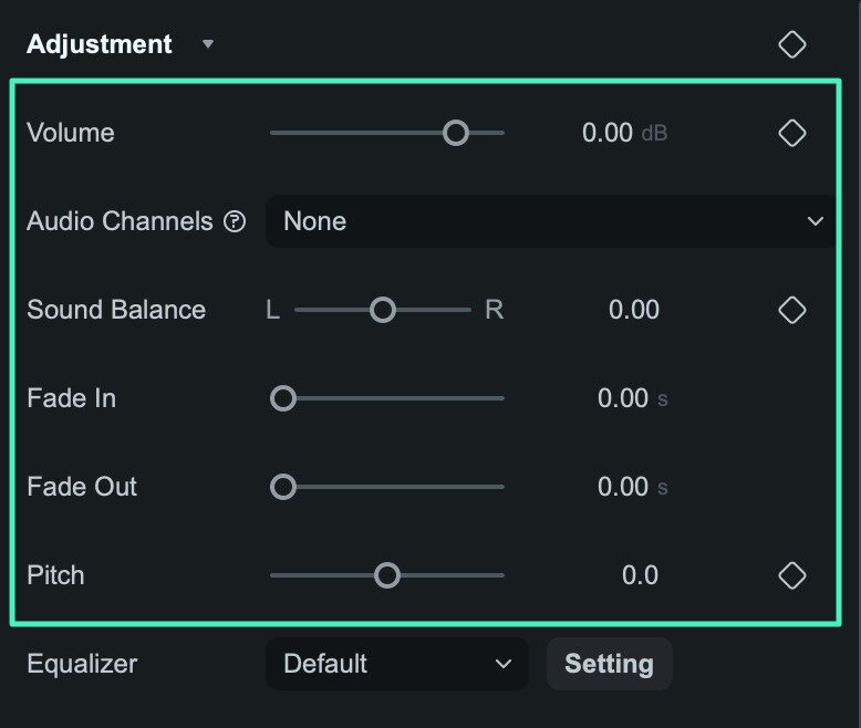 adjust audio properties and effects