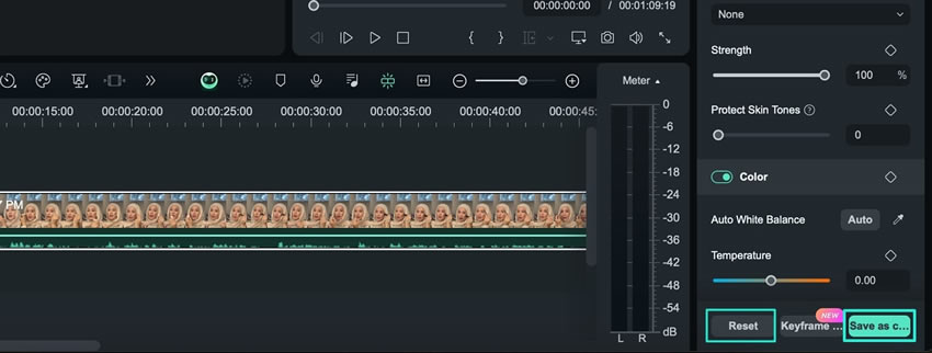 set tones and save or reset