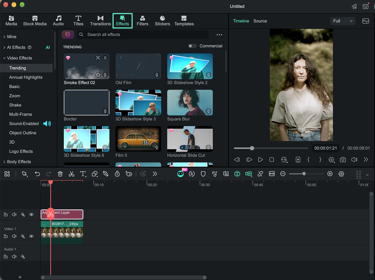 add effects filmora mac