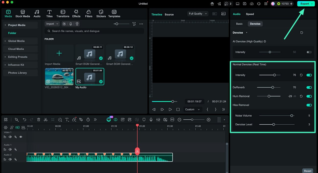 enable normal denoise option
