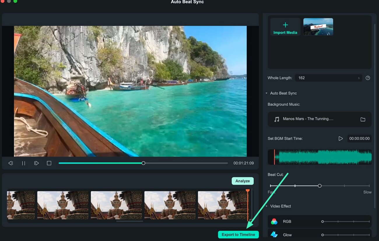 preview synced video and export to timeline