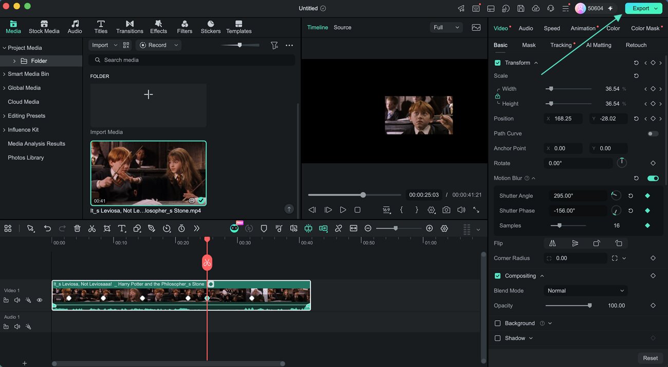 review the result and export