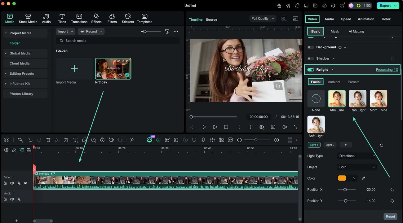 enable ai relight option