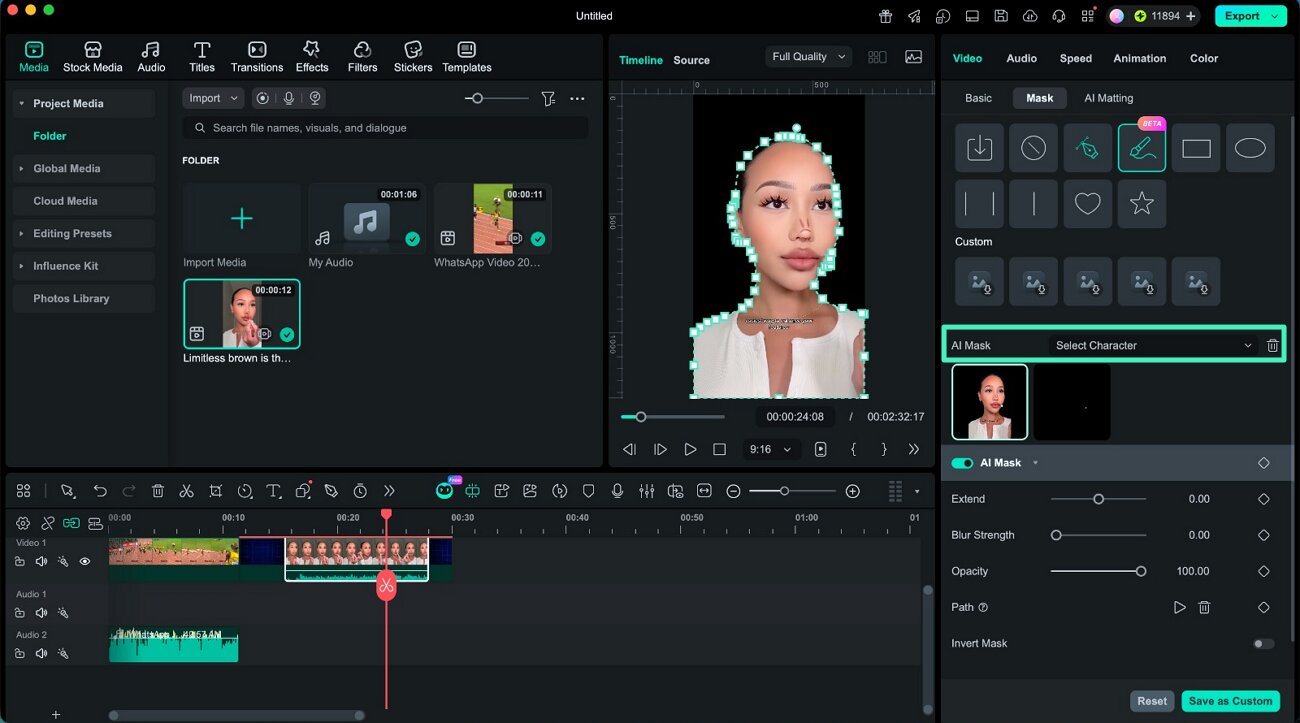 select character ai masking mac