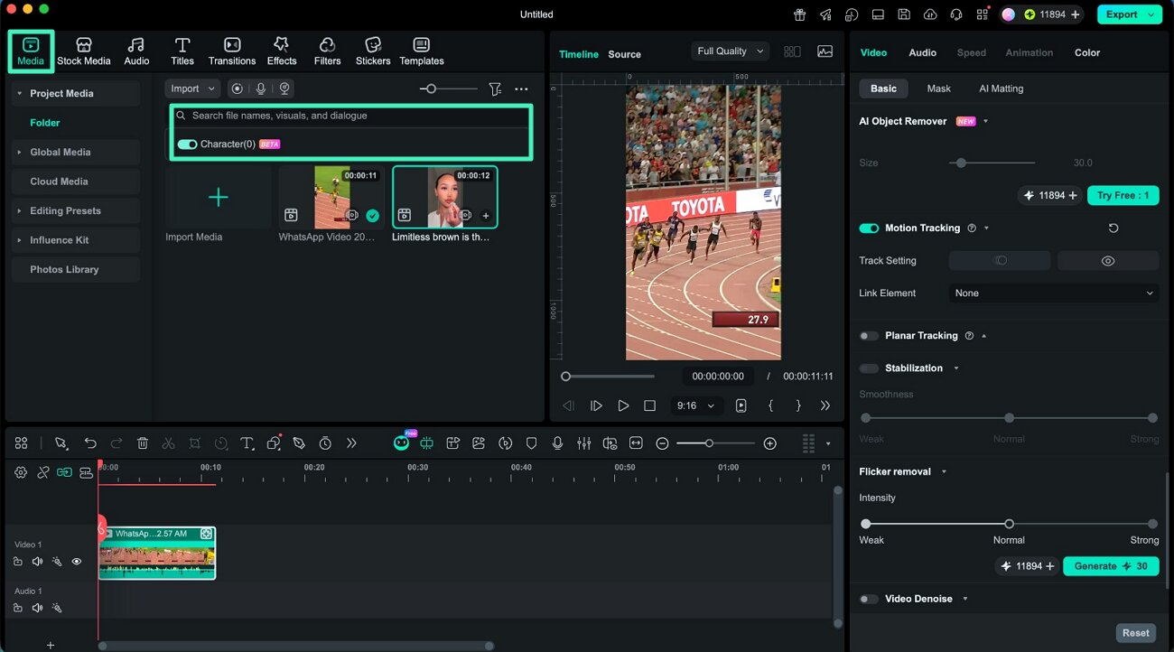 use media search option mac