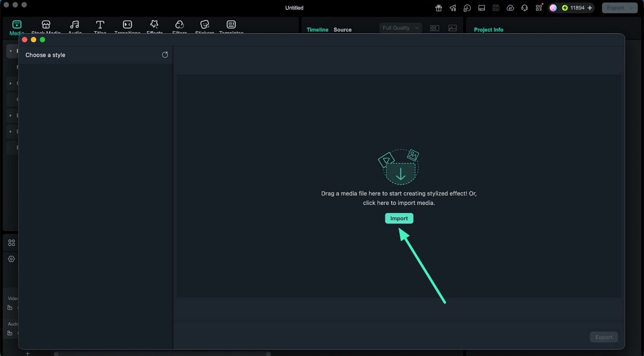 import media into ai stylizer