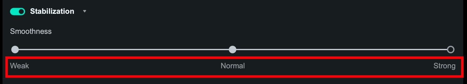 mac stabilization strength settings