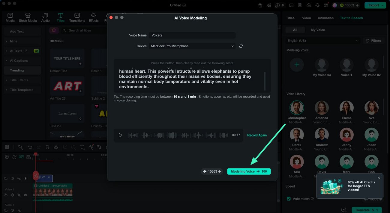 generate ai voice model