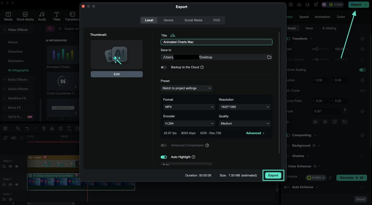 preview results and export