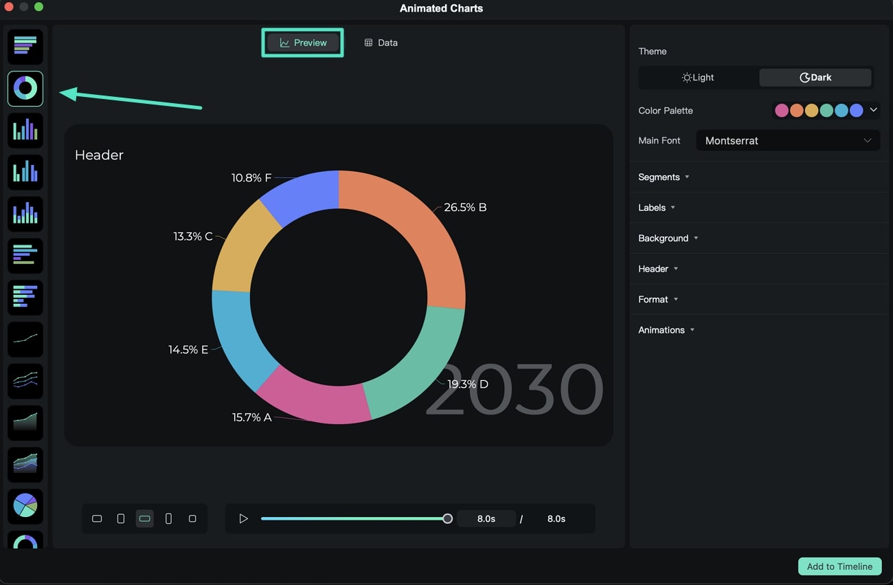 select the chart type