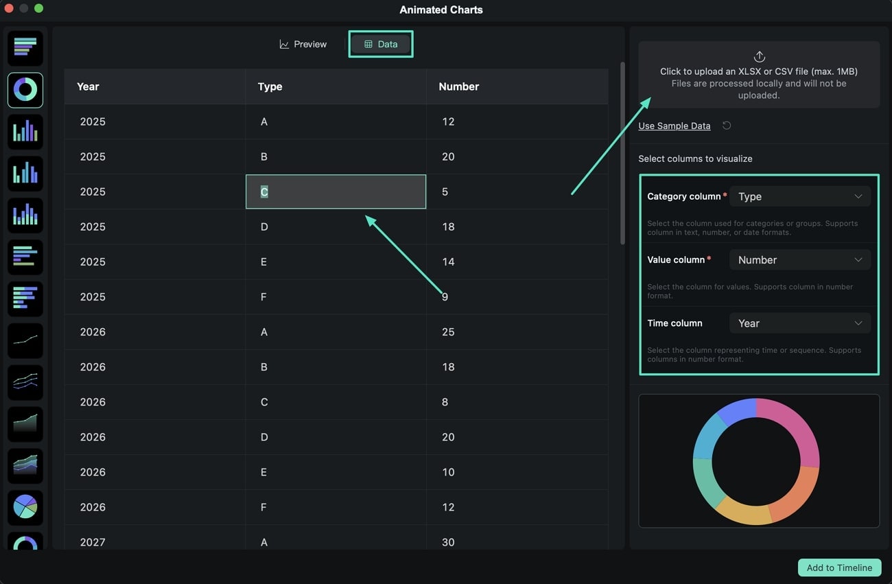 upload data file and modify