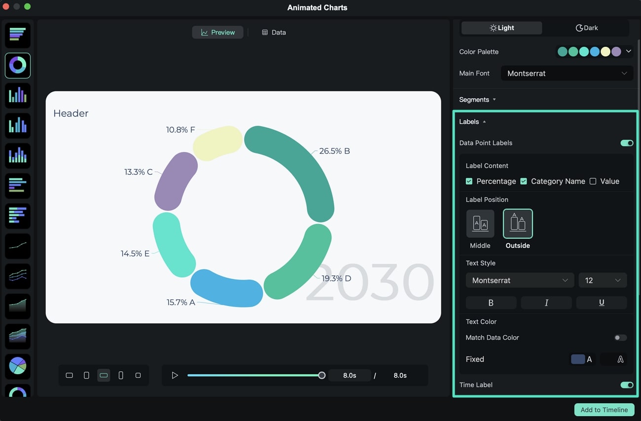 select display labels