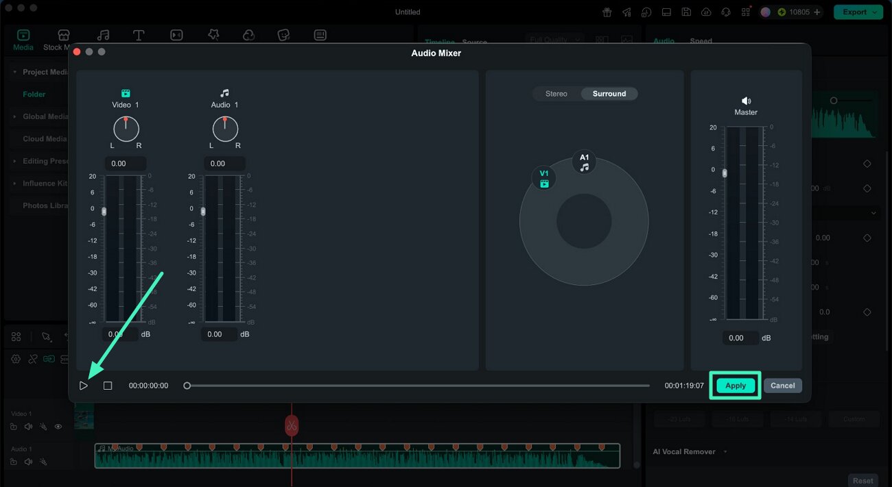 preview apply audio adjustments