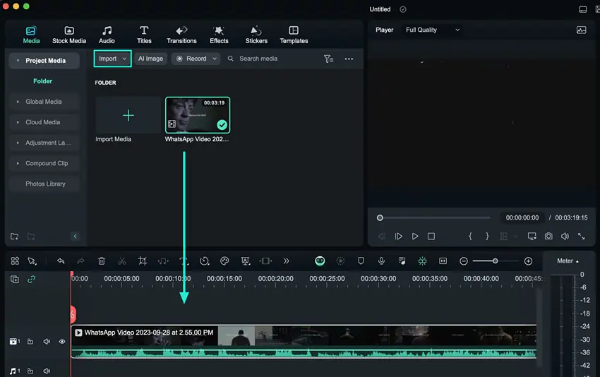 filmora timeline