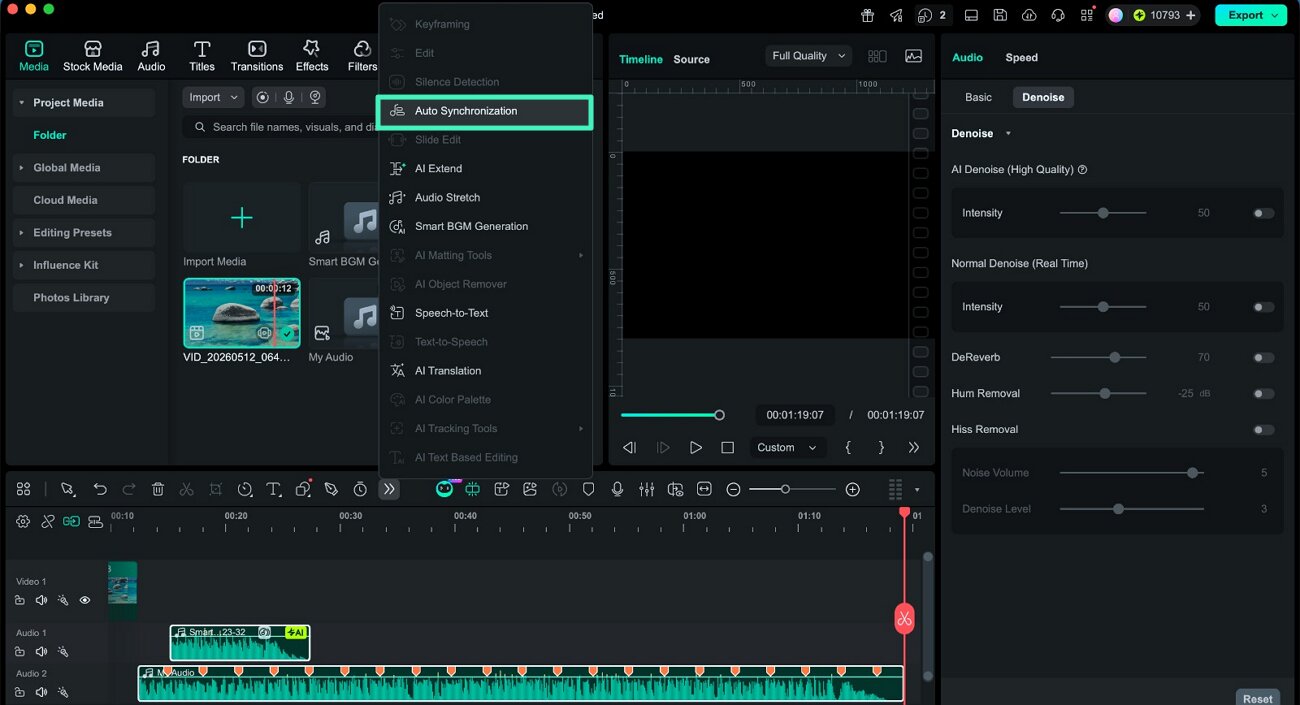 choose auto synchronization option