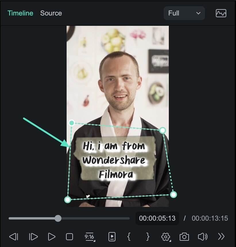 place title within tracked surface