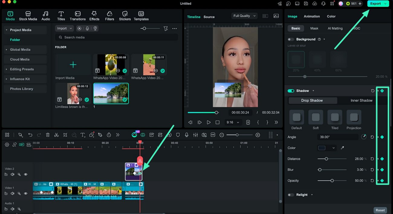 add second keyframe drop