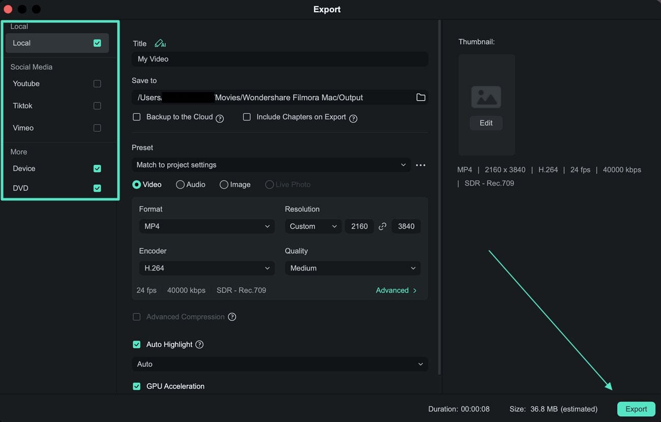 batch export in filmora mac