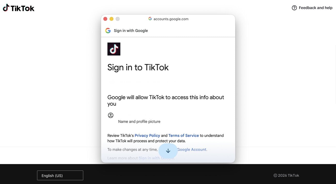 sign into tiktok through filmora