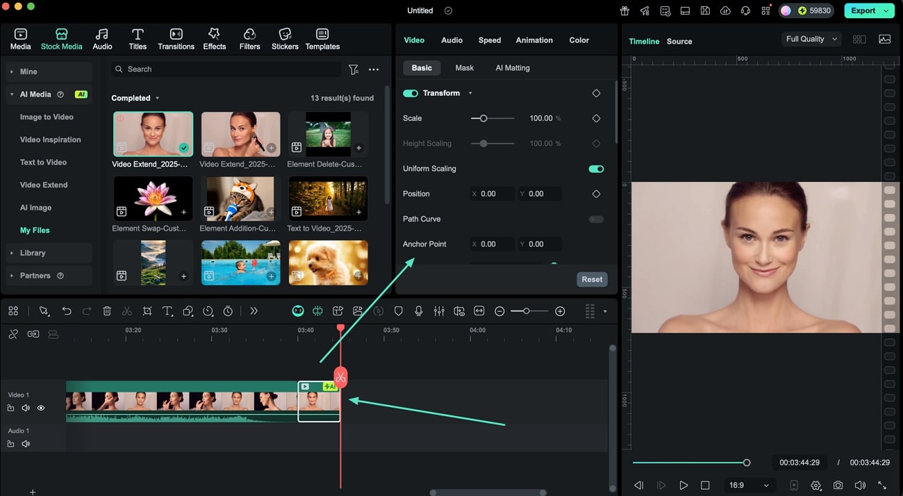 modify generated video