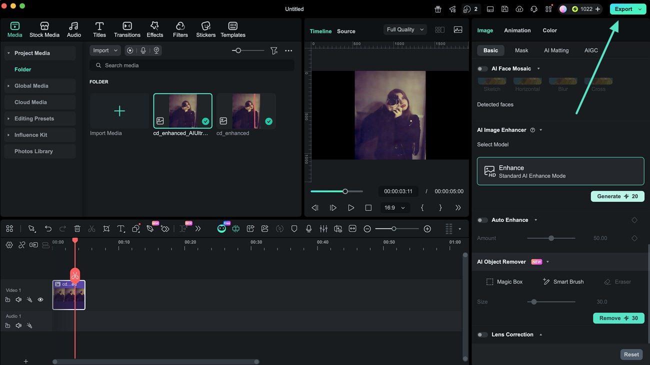 補正後の画像をプレビューしてMacに書き出す画面