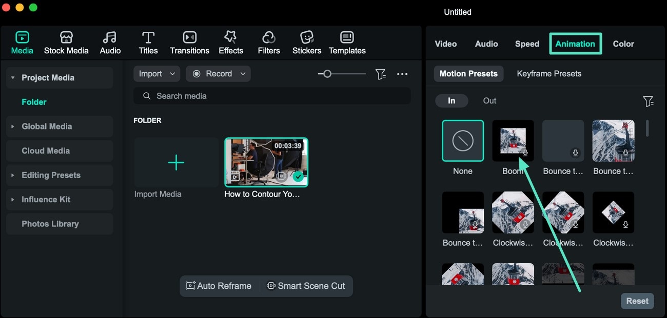 access motion presets animation