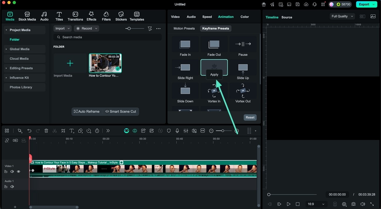 apply keyframe presets