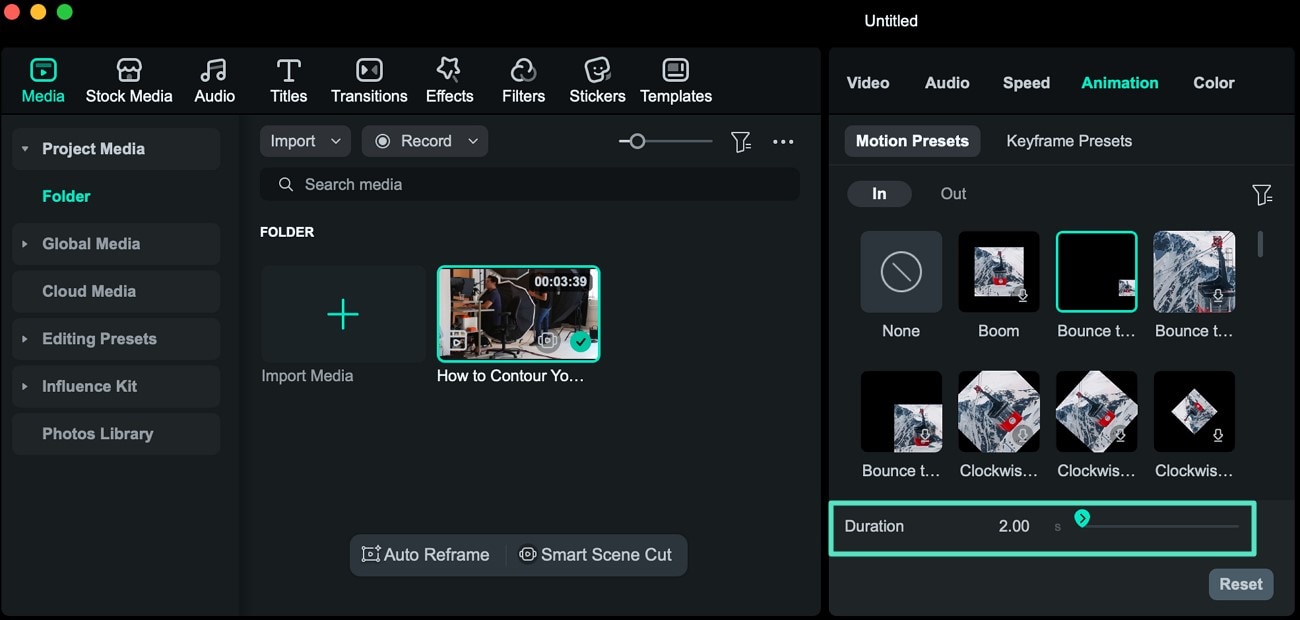 adjust duration of animation