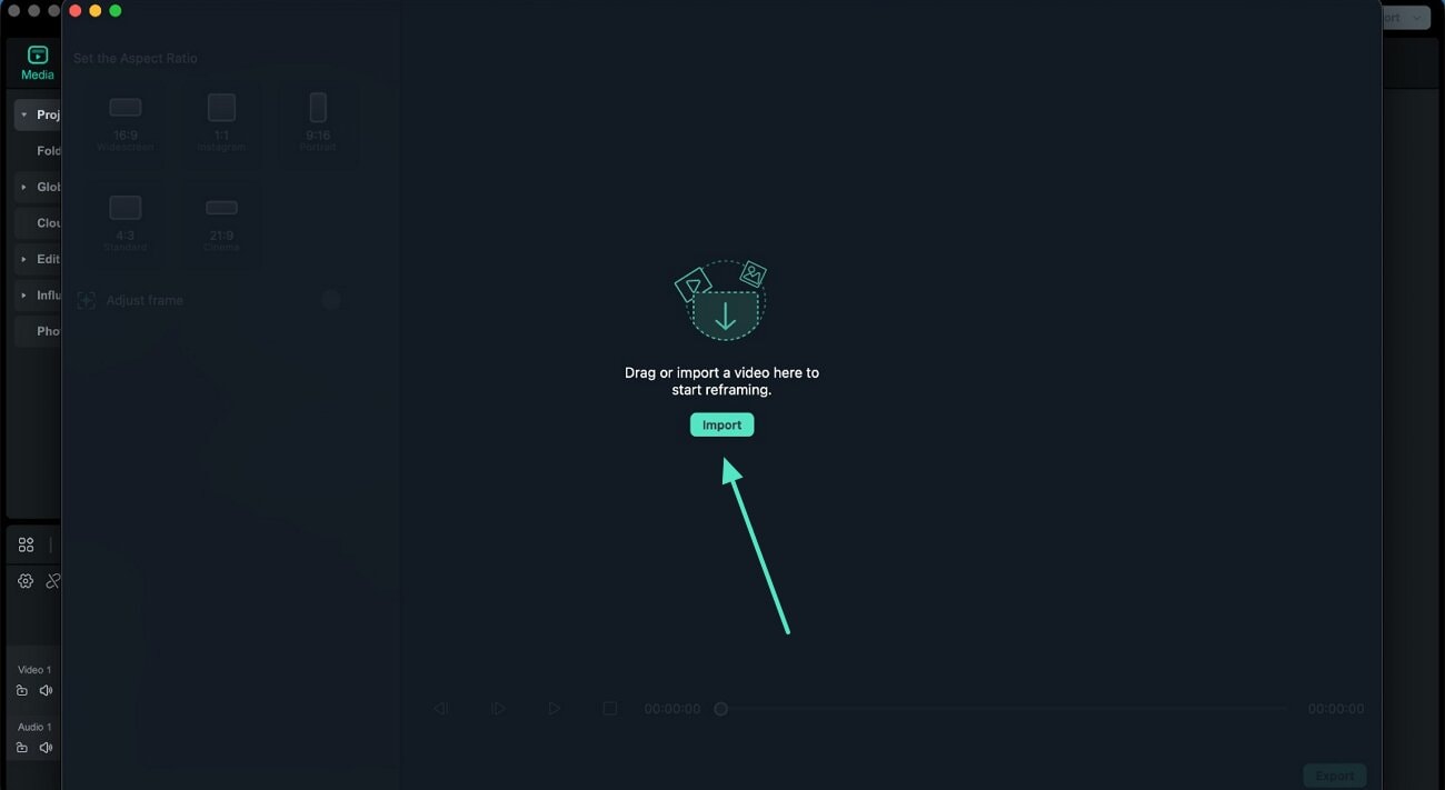 import video into auto reframe mac