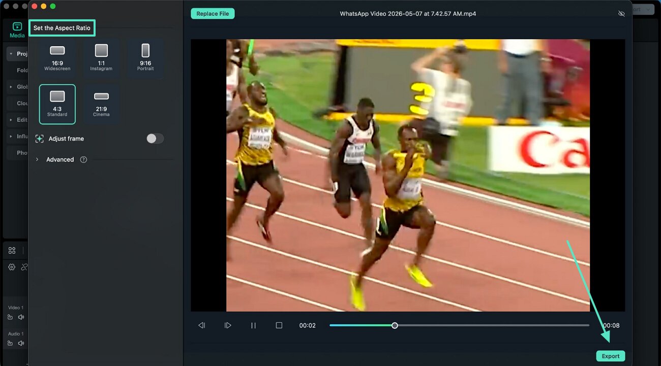 preview auto reframe export video mac
