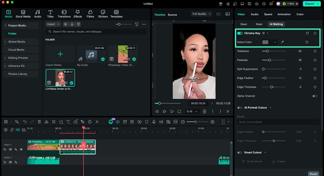 enable chroma key remove background