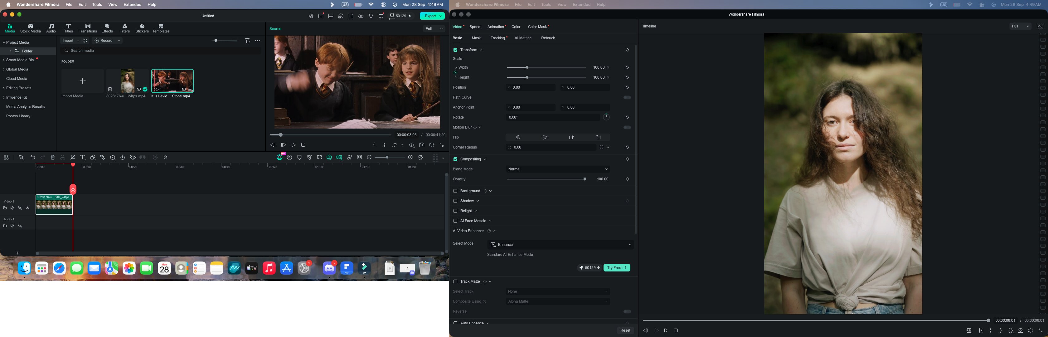 Filmora 16 professional layout Mac