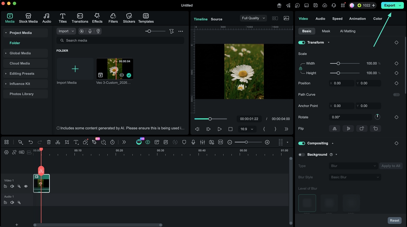 生成した動画を確認して書き出す画面