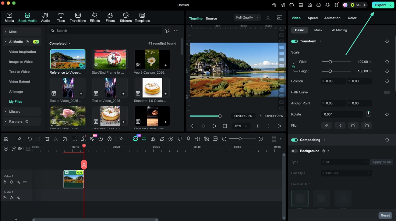 生成した動画を保存する画面