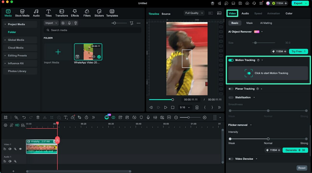 activate motion tracking feature