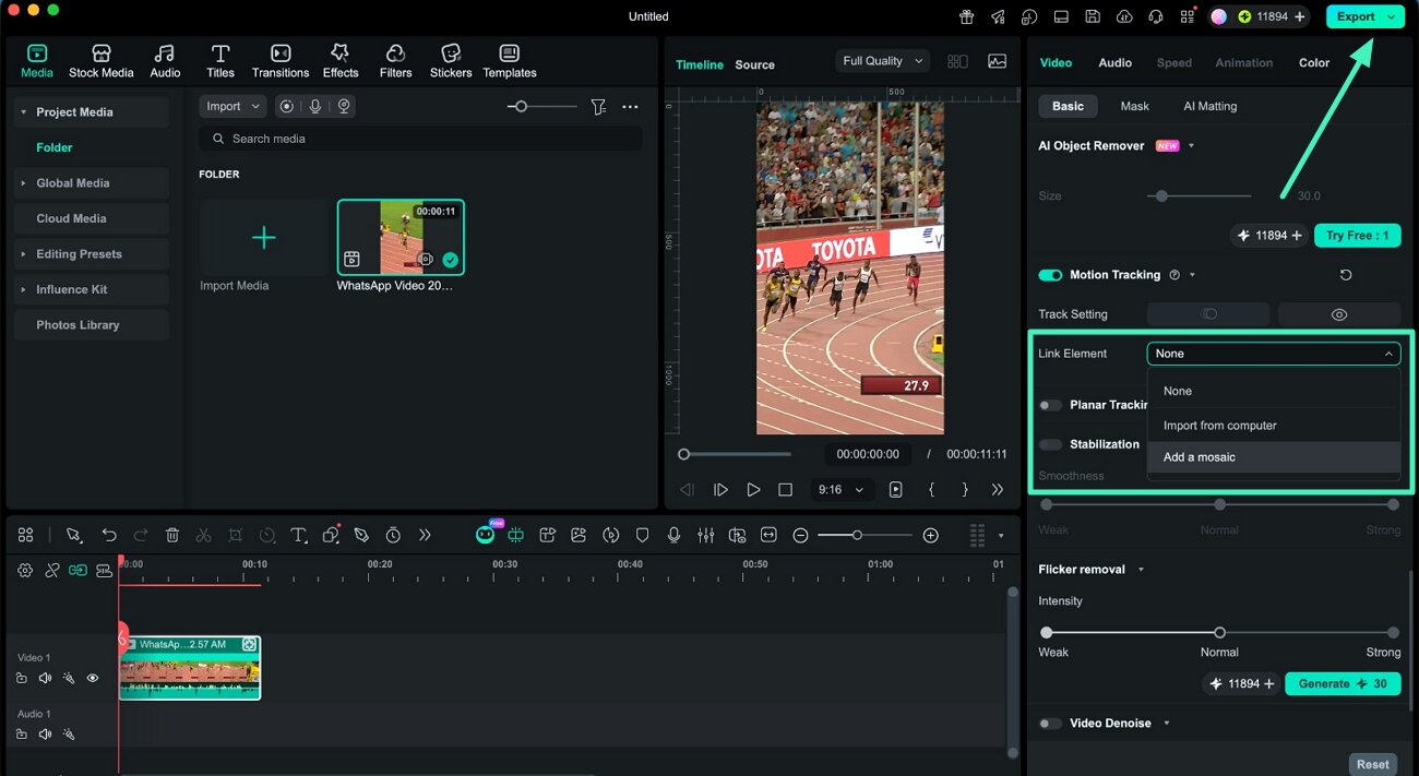 attach object preview tracked motion