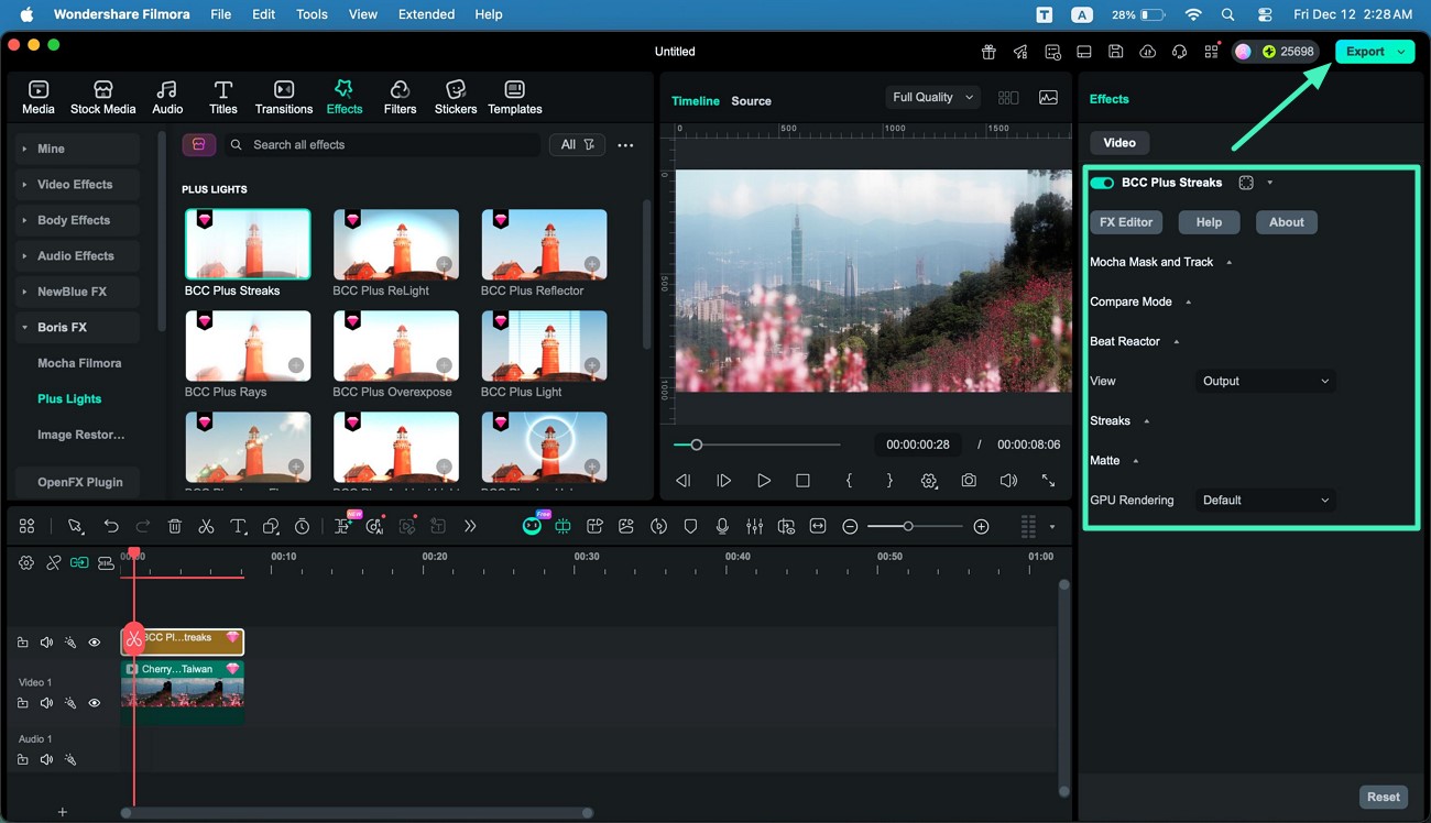 export final video after openfx effect