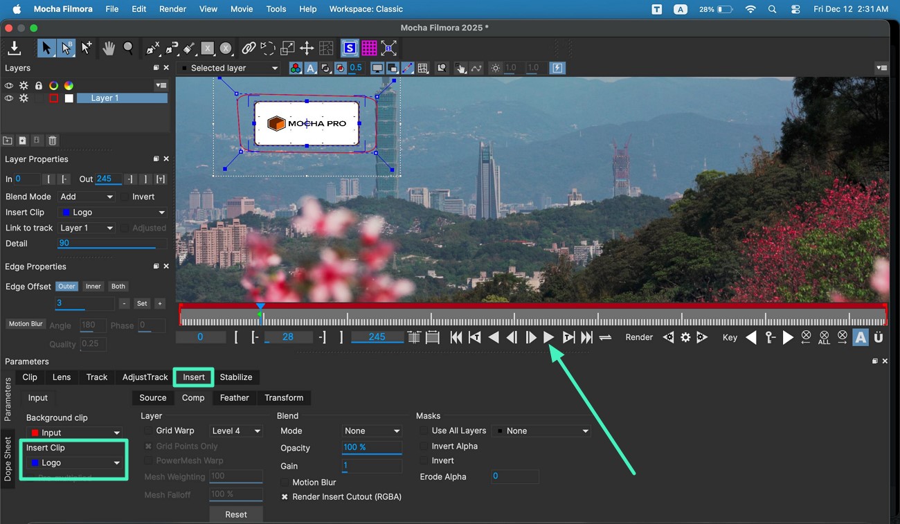 insert logo using mocha plugin