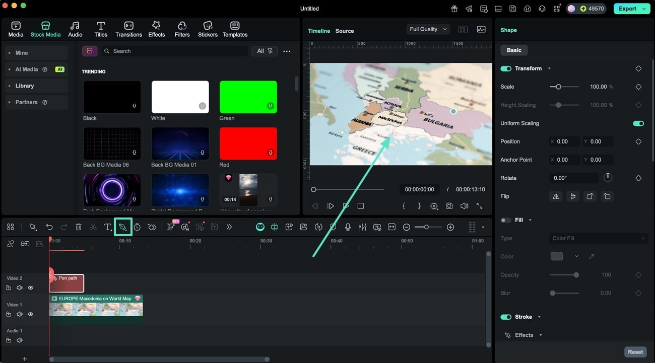 choose pen tool begin drawing