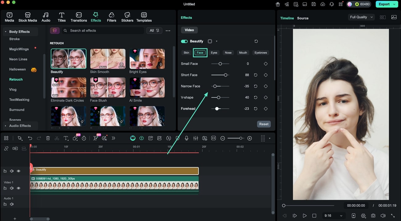 modify facial features