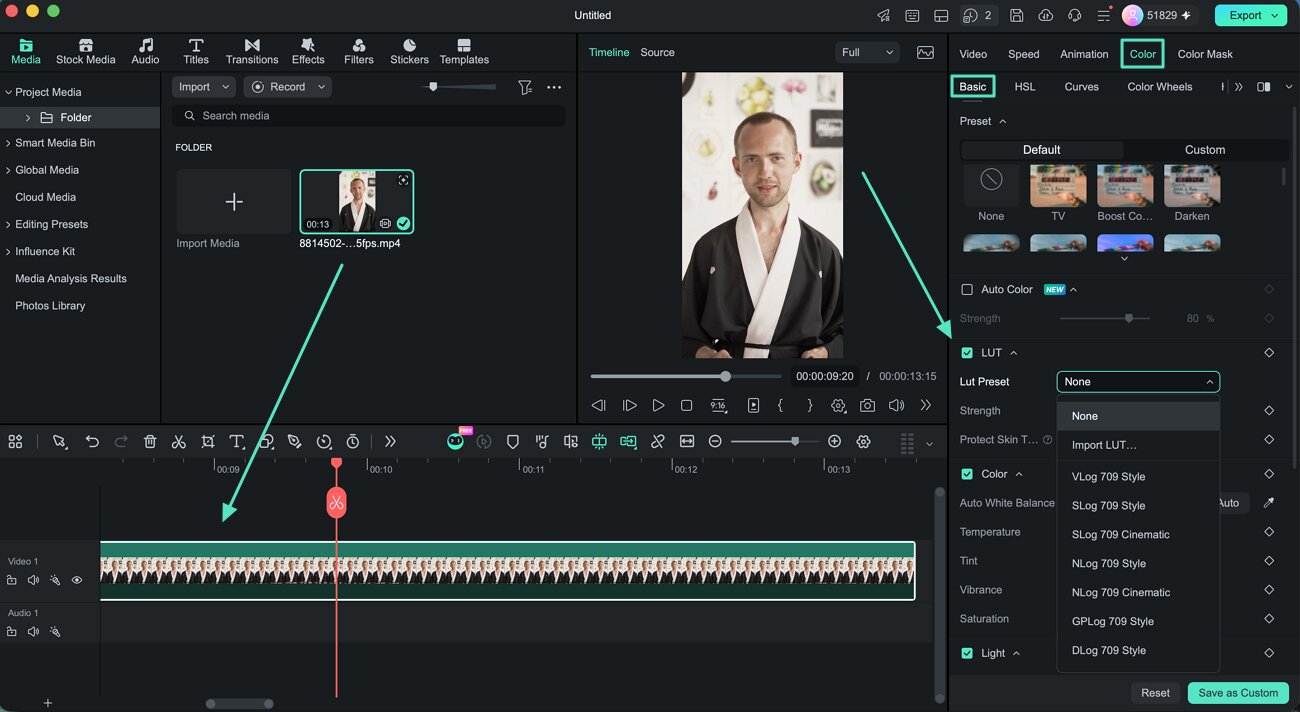 access LUT controls on Mac
