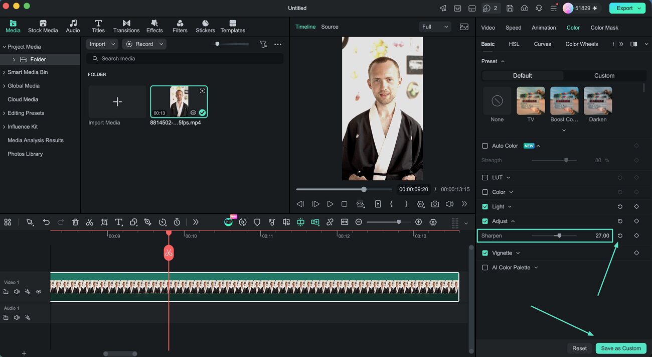 fine tune video sharpness