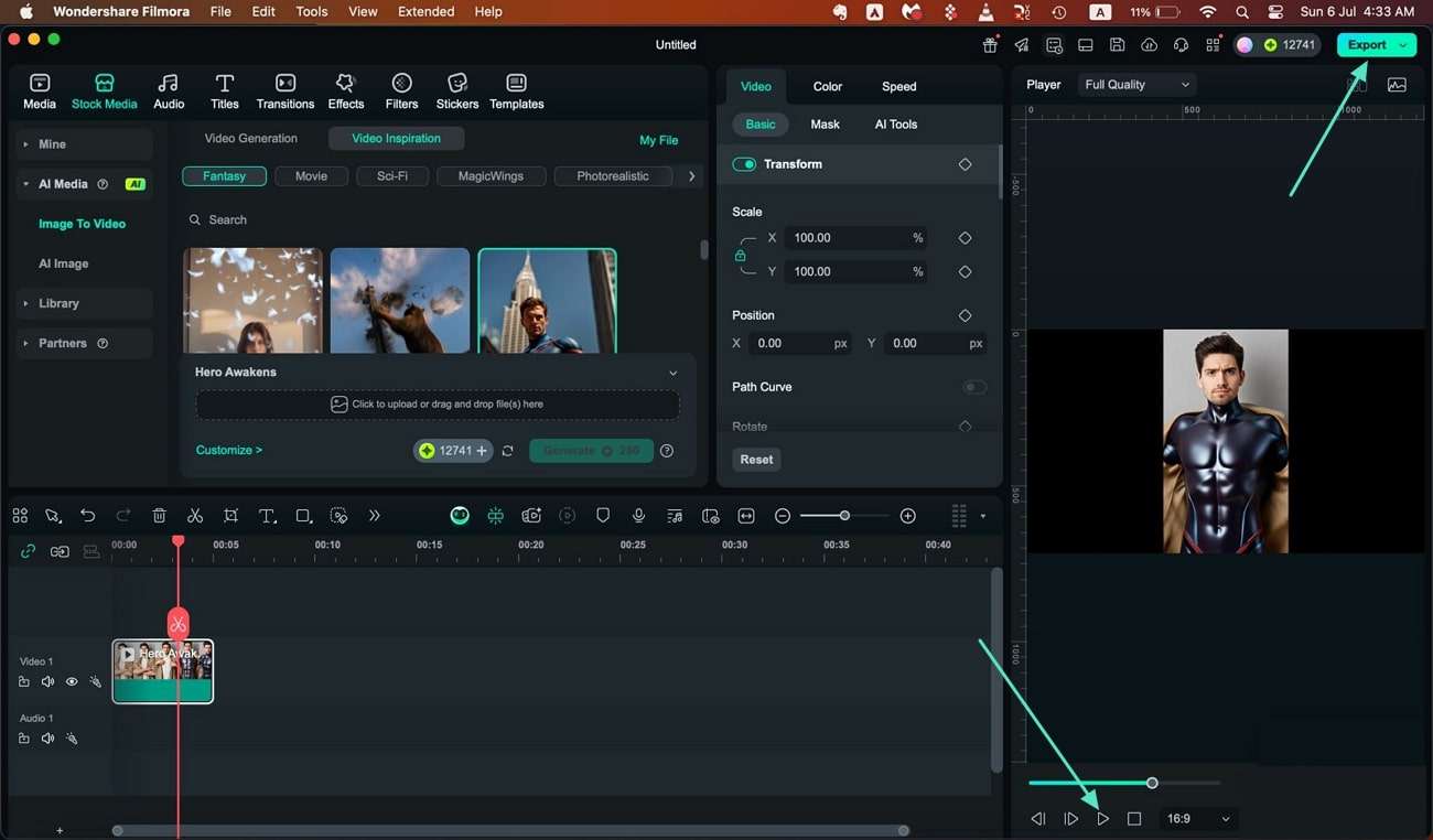 export final image to video results