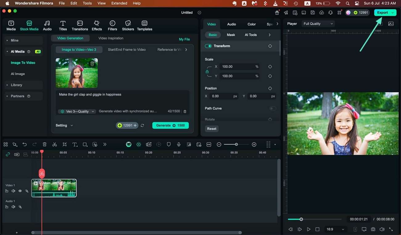 export veo 3 generated mac