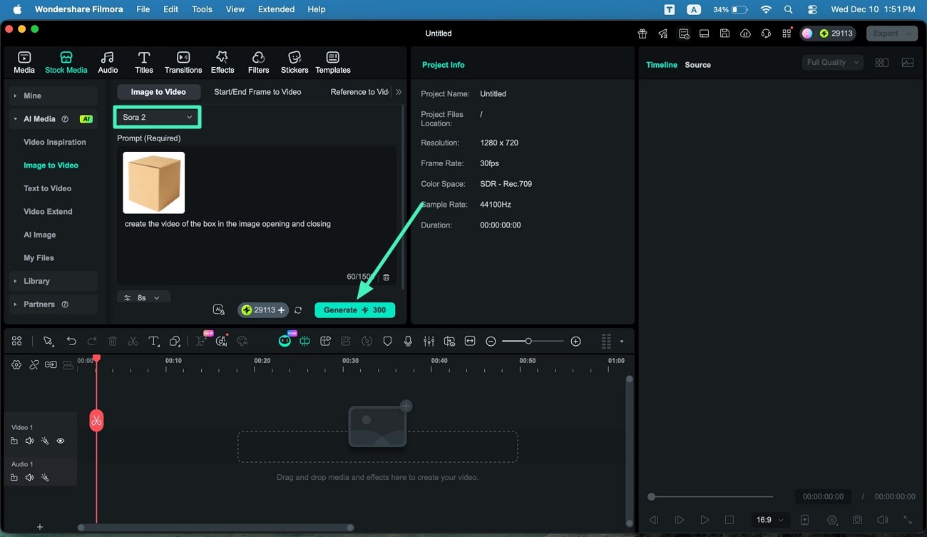 select sora 2 model interface
