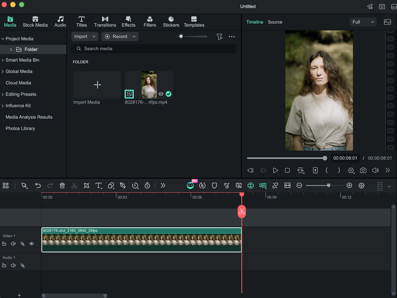 drag media into filmora library