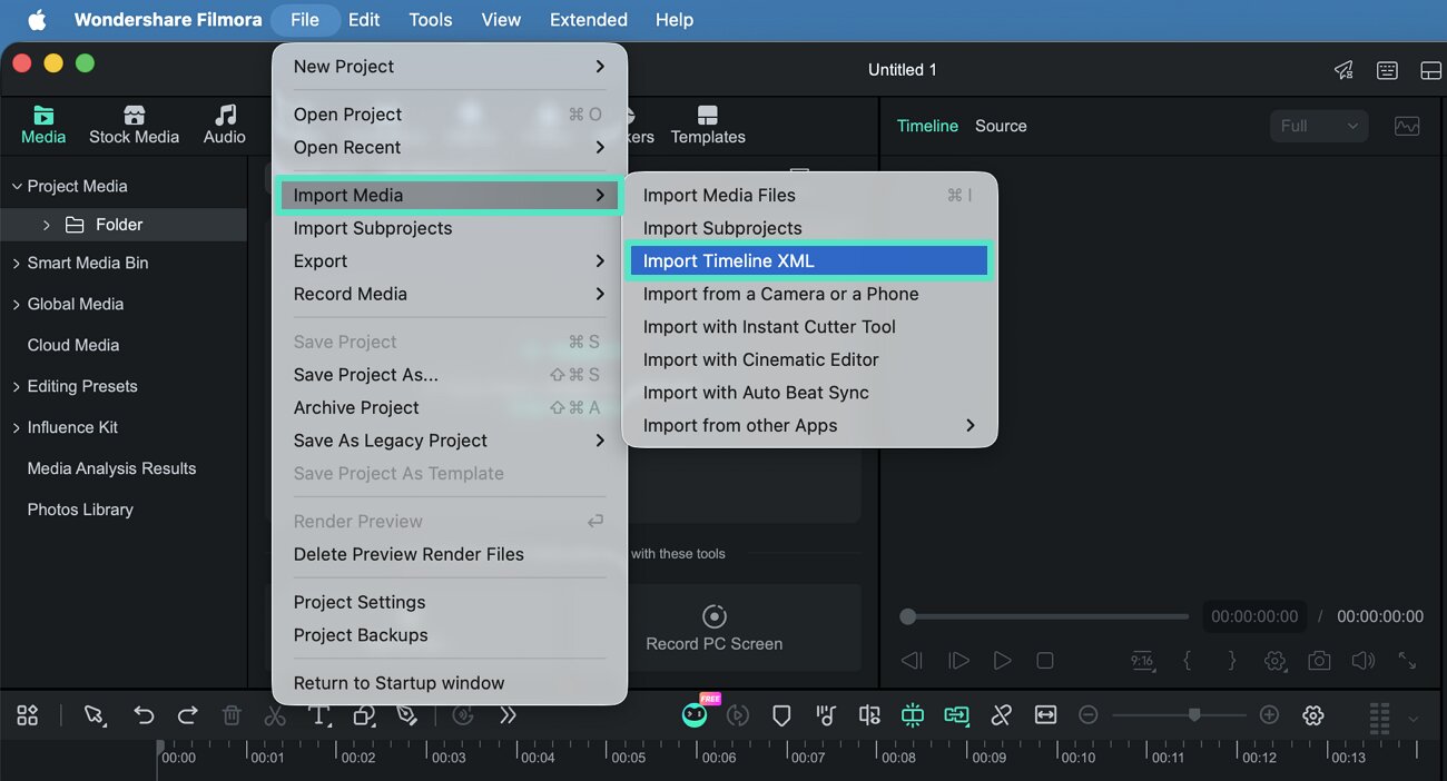 add timeline xml file
