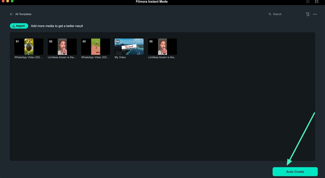 create automatic video with instant mode