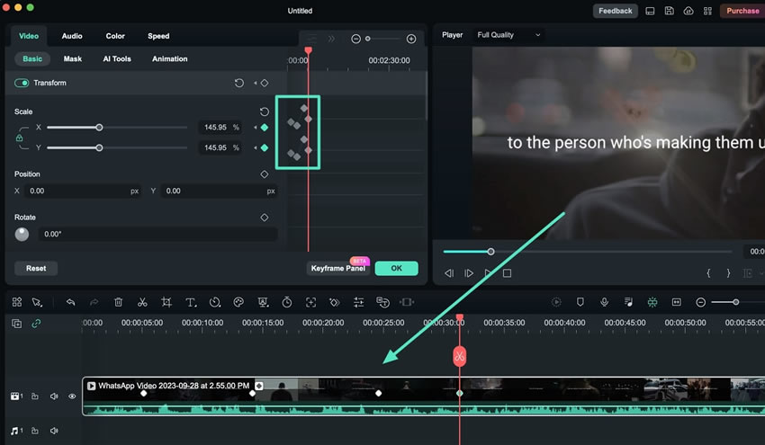 add keyframes and observe graph